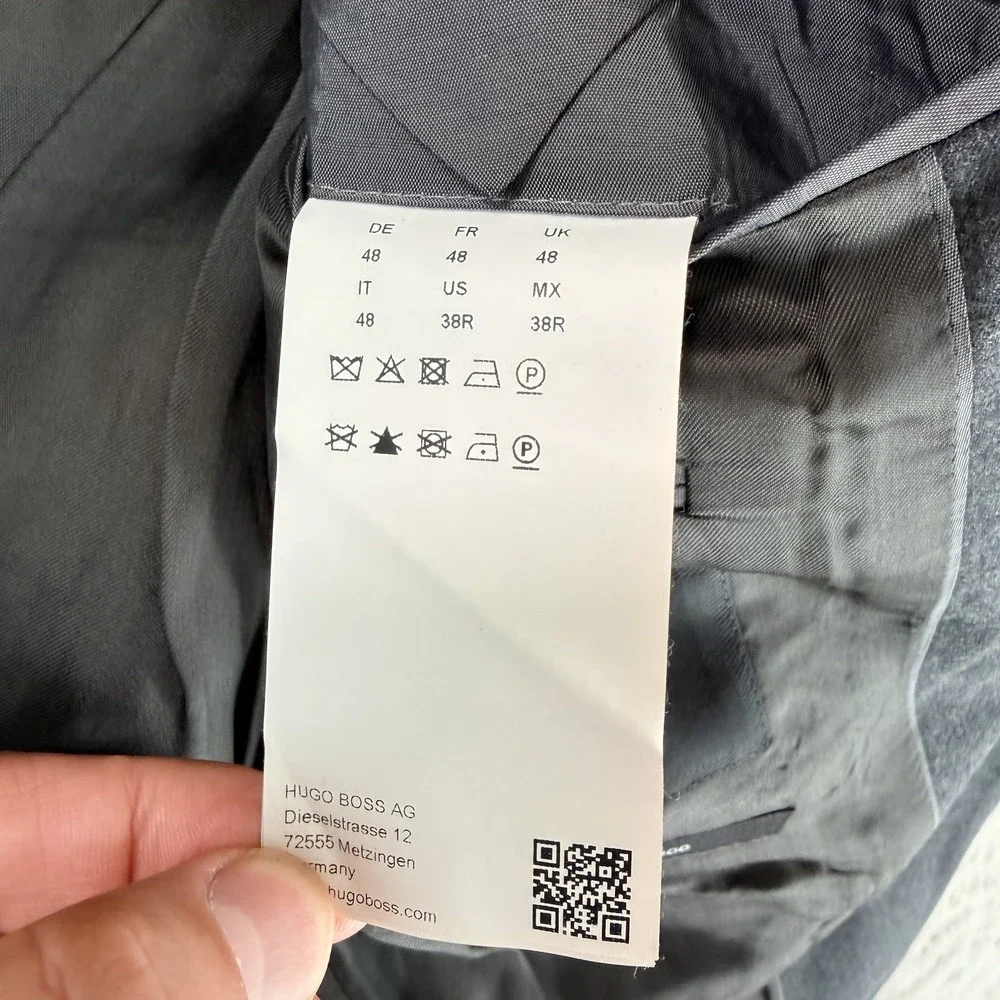 Hugo Boss Sport Coat Blazer in Grey Lanificio Tesse Biella Wool Men 38R Desinger